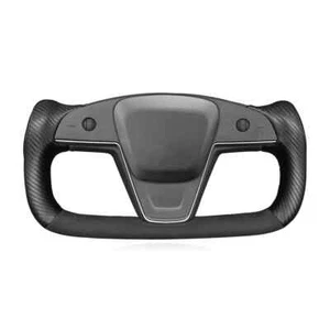 Black Suede Leather Car Steering Wheel Cover for Tesla Model S Yoke Model X - Bild 1 von 22