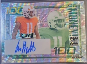 2023 Leaf Metal Football Jalin Hyatt RC 3/6 MONEY! Shimmer Auto #sm-jh1 - Picture 1 of 2