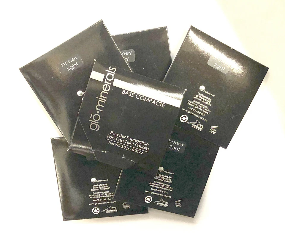 glo Minerals Pressed Base Honey Light Samples x 6  - Imagem 1 de 1