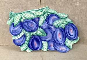 Remache de cerámica rama de olivo pintado a mano casa granja núcleo cerámica italiana - Imagen 1 de 4