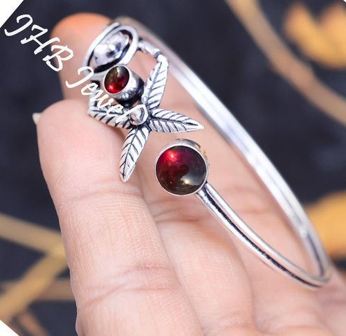 VALENTINO Bracciale bracciale argento sterling 925 pietra granato rosso regalo per il miglior regalo gioielli