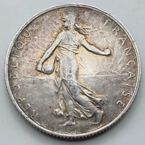 1918 Silver (.8350) France 2 Francs - Two French Francs - Free Shipping - Picture 1 of 4