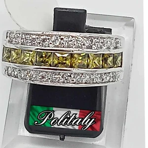Size 11 White 18k Gold Filled Peridot Crystal Women Ring - Picture 1 of 4