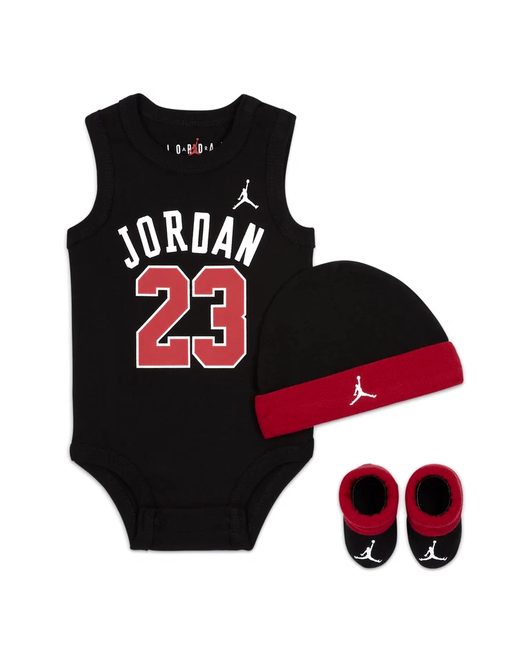 Air Jordan Jumpman Newborn 5pc Set BOOTIES Socks Hat Jumper 0-6months