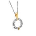 Diamond Necklace 14K White & Yellow Gold 0.08 c.t. t.w.