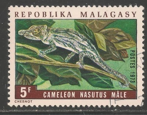 Malagasy Republic #490 (A128) VF USED - 1973 5fr Male Nasutus Chameleon - Picture 1 of 1