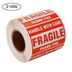 2-20 Roll 2X3 Fragile Sticker Handle With Care Thank You Shipping Label Stickers