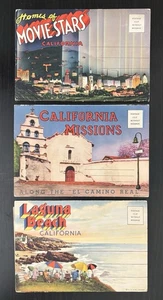 TARJETA POSTAL DESPLEGABLE HOMES OF CINE STARS LAGUNA BEACH & CALIFORNIA MISSIONS de 1930 - Imagen 1 de 10