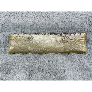 Gold Decorative Serving Tray Table Rectangular Wave Geometric With Stand - Picture 1 of 10