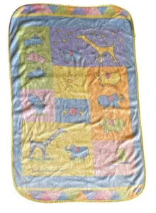 Vintage Carter's John Lennon "Real Love" Animals Plush Acrylic Baby Blanket - Picture 1 of 6