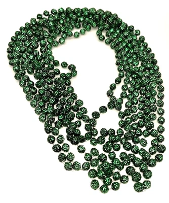 2股16英尺每股翡翠绿色闪闪发光珠圣诞花环 — 第 1/4 张图片