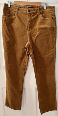 Talbots Corduroy Straight Leg Pants Women 14 Brown High Waist Classic Academia - Image 1 of 4