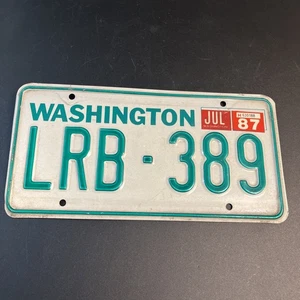 Vintage 1980er grün weiß Washington State Auto LKW Nummernschild #LRB-389 Autoschild - Bild 1 von 5