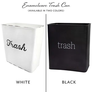 Emaillegeschirr Mülleimer, rustikal Landhaus Vintage Stil Metall Papierkorb - Bild 1 von 25