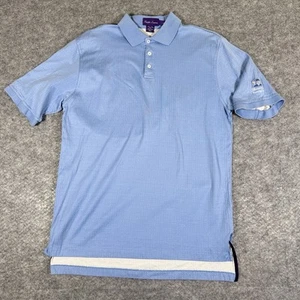 Ralph Lauren Purple Label Polo Shirt Mens Size Large Light Blue White Dots - Picture 1 of 16