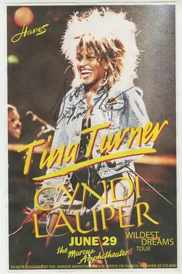 蒂娜·特纳亲笔签名音乐会海报 — 第 1/2 张图片