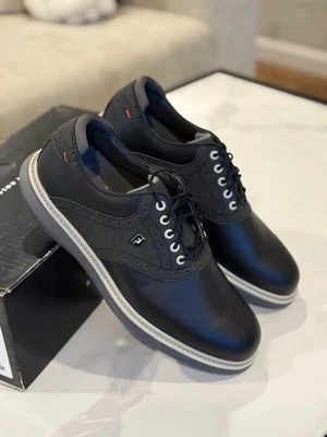 Nuevos zapatos de golf Footjoy Traditions para hombre - negros - 57904 talla 8,5 Foto 1 de 4