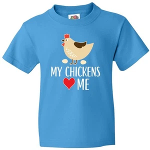 Inktastic My Chickens Love Me Youth T-Shirt Farm Fresh Animals Pets Funny Tee - Picture 1 of 6