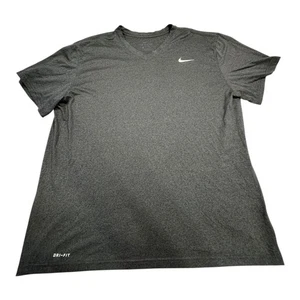 Nike Dri-FIT T-shirt scollo a V uomo grigia allenamento atletico abbigliamento attivo - Foto 1 di 9