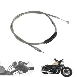 Silver 140cm Moto Clutch Cable Kit For Harley Sportster XL883 XL1200 1996-2015 - Picture 1 of 10