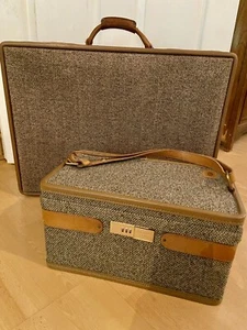 Vintage Hartmann Tweed Large Suitcase And Carry On Both Perfect Condition - Picture 1 of 22