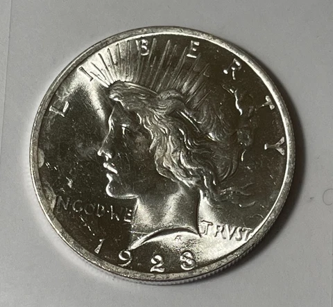 Error 1923 Peace dollar (#16318) Looks Gem quality. some lite spotting Cover