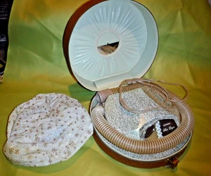 Vintage Universal Hair Dryer, Faux Ostrich Case, Bonnet Hair Dryer, Mirror, MCM - Picture 1 of 8
