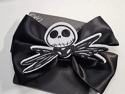 Disney The Nightmare Before Christmas Jack Skellington Satin Hair Bow - New - Image 1 of 3