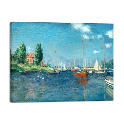 Холст печать настенное искусство красные лодки в Аржантее Клод Моне импрессионизм искусство - Изображение 1 из 4
