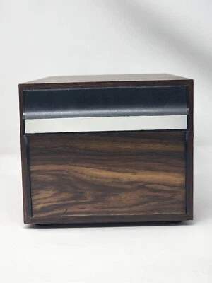 Vintage Kenmark Wooden Veneer Music Cassette Tape Drawer - Image 1 of 4