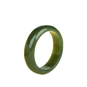 Mens Womens Natural Genuine Real Green Jade Band Ring Size 5-12 - Picture 1 of 7