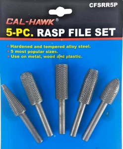 5 PC RASP File Alloy Steel Set 1/4" Shank Rotary Tool Metal, Wood, and Plastic - Picture 1 of 7