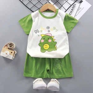 Summer Kids Infant Baby Boys Girls Clothes Cartoon T-Shirt+Shorts Outfits & Set - Picture 1 of 48