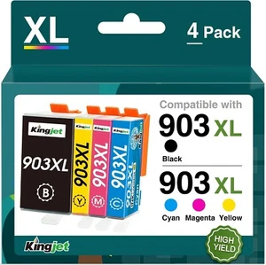 KINGJET 903XL Ink Cartridges Replacement for HP 903XL Ink Cartridges Multipack - Zdjęcie 1 z 11