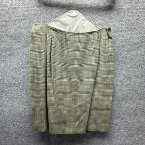 Saville Rock Damen 18W beige grün Hahnentritt kariert Academia Secretary Vintage Y2K - Bild 1 von 10