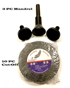 ✅2” Stainless Metal Cut Off Wheels 10 Pack With 3pc 1/4” Mandrel set arbor shank - Picture 1 of 8