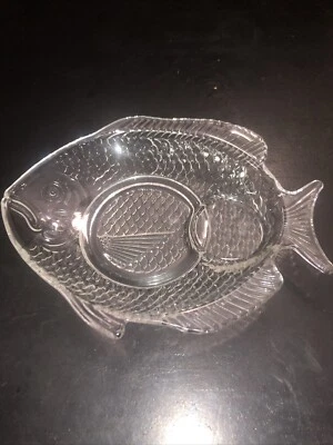 Platos de vidrio transparente en forma de pescado sumergir bien mariscos camarones cóctel - Juego de 4 Foto 1 de 4