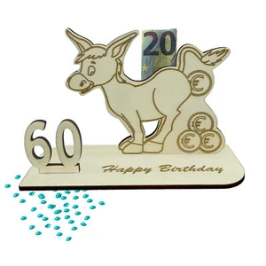 Geldgeschenk zum 60. Geburtstag – Goldesel - Bild 1 von 5