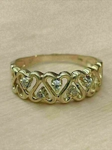 1 Ct Simulated Diamond Heart Shape Band Engagement Ring 14K Yellow Gold Plated - Picture 1 of 4