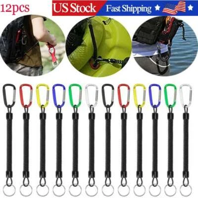 Спиральный рыболовный ремень безопасности веревки привязи захватов стержней кемпинг выдвижной инструмент - Изображение 1 из 4