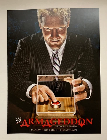 WWF WWE Poster Chris Jericho Armageddon 2008 12/14/08 Pro Wrestling 12” x 16” Cover