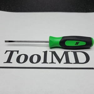Snap-on Tools NEW GREEN 1/8" Flat Head Soft Grip Mini-Tip Screwdriver SGD304B - Picture 1 of 5