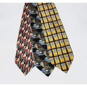 Lot of 3 Ermenegildo Zegna Silk Designer Tie Floral Pattern Flowers - Picture 1 of 5