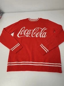 Coca-Cola Sweater Red White Stripe Pullover Retro Soda Size S NWT - Picture 1 of 4