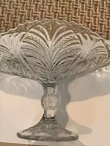 EAPG Palmblatt Fächer Bryce Higbee Bananenständer Boot Obst 1895 Klarglas Kompott - Bild 1 von 8