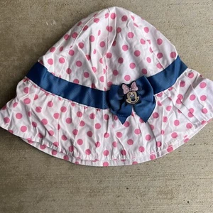 DISNEY STORE Infant Sunhat, Bucket hat, Disney Minnie Mouse Polkadot 12-18 M￼￼ - Picture 1 of 5