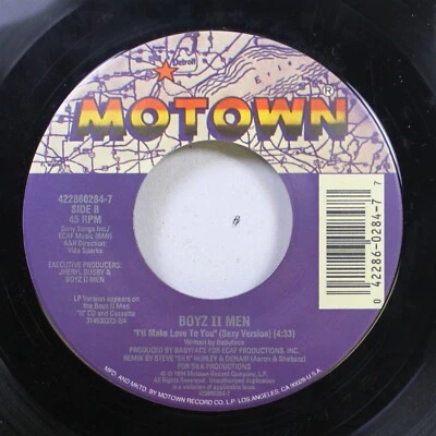 90's 45 Boyz II Men - I'll Make Love To You / On Bended Knee On Motown - Image 1 of 2