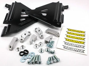 WORKS ALUMINUM BLACK RADIATOR BRACES FOR YAMAHA YZ250F 2019-2023 - Picture 1 of 1