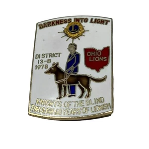 Broche Club de Leones Oscuridad en Luz Caballeros de los Ciegos Prendedor Distrito 13-B - Imagen 1 de 9