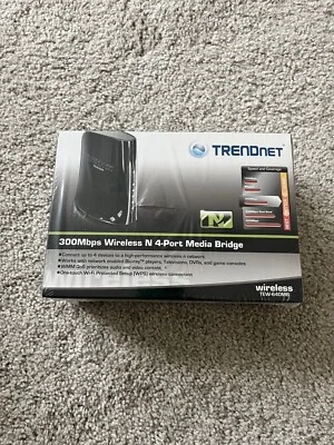Wireless Media Bridge TRENDnet N300 4-Port TEW-640MB Sealed - Image 1 of 4